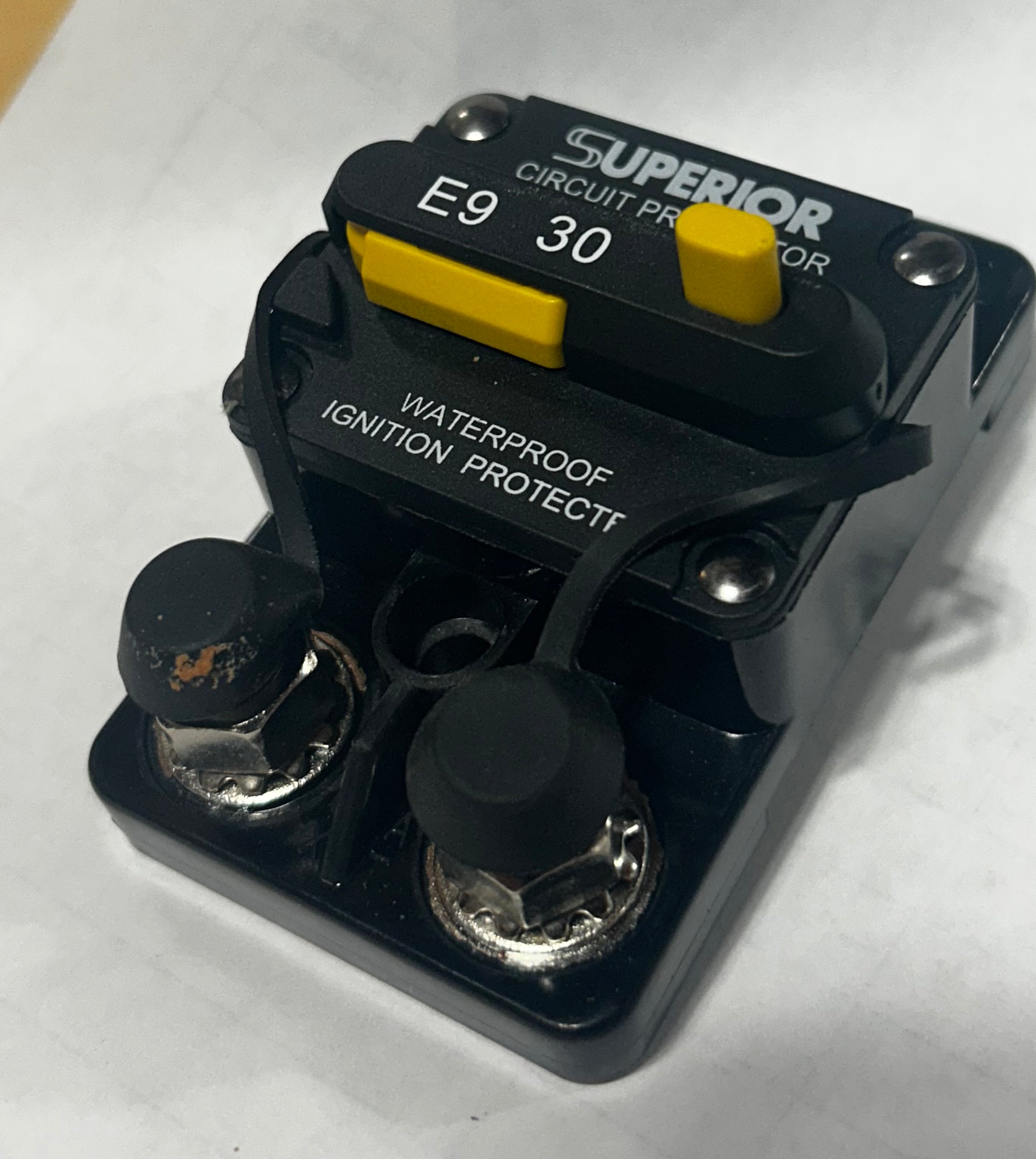 Mini Circuit Breaker – DC/AC Manual ON/OFF Toggle Reset Switch, 30A, Black, Overload & Short Circuit Protection