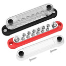 BB150-T1M6S12-B 48VDC 150A Common BusBar with 1×M6 Stud and 12×M4 Screws RED