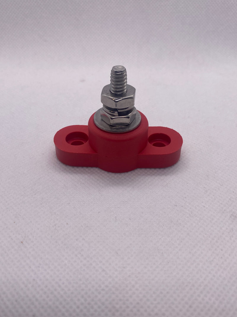 77025N02 (1/4" Post) Single Point Power Distribution Post Red