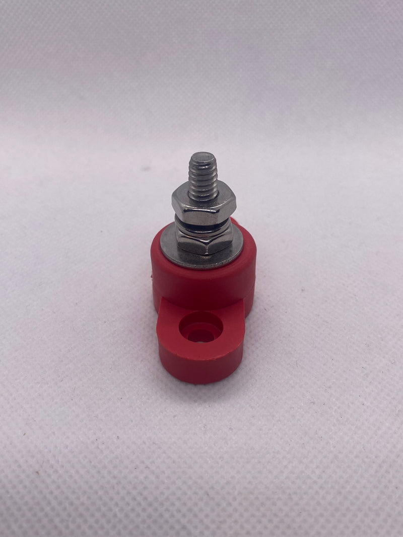 77025N02 (1/4" Post) Single Point Power Distribution Post Red