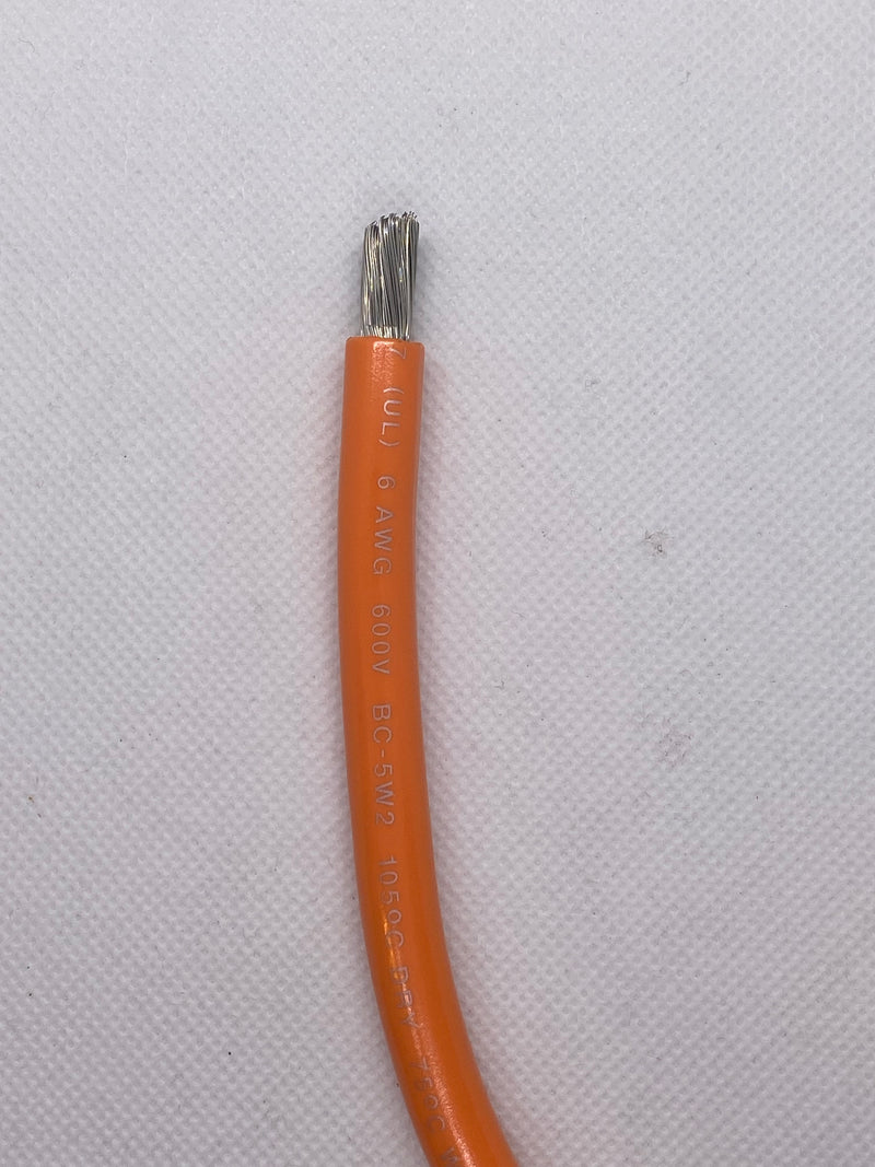 6 AWG Battery Cable Tinned Marine Grade Wire Orange by the foot