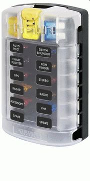 5029 Blue Sea Systems 5029 ST Blade Fuse Block With Cover - 12 Circuit