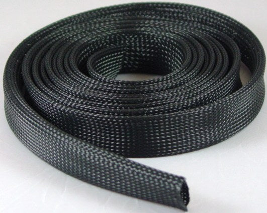 Braided Expandable Wire Sleeving 3/4" 10 ft Roll Black