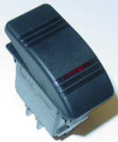 V7DA Contura Waterproof Rocker Switch Momentary On-Off-(On) SPDT Red Lens